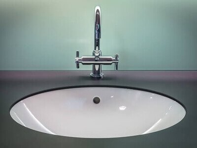 Star West Plumbing Chrome, Black and White Bathroom Sink